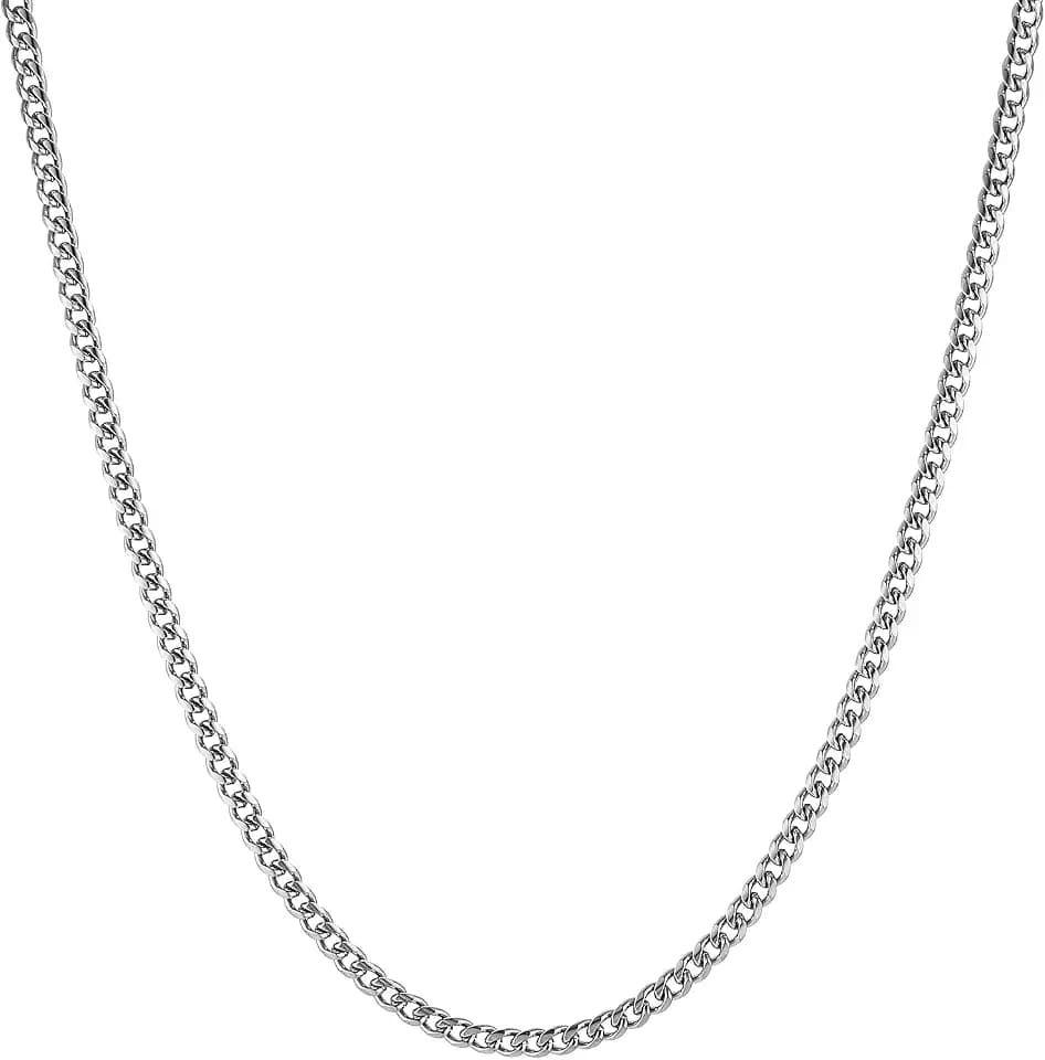 HZMAN Cuban Link Chain for Men, Stainless Steel Waterproof Necklace