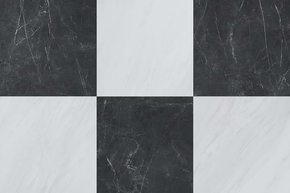 Peel and Stick Floor Tiles | Dark Gray Marble 30 Tiles