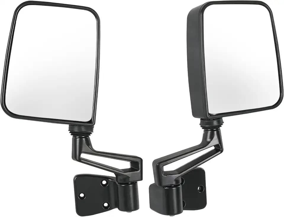 JDMSPEED Pair Driver & Passenger Side View Mirrors Compatible with Jeep Wrangler 1987-2002 Manual Folding No Heated with Black Cover Replace# CH1320102 CH1321102