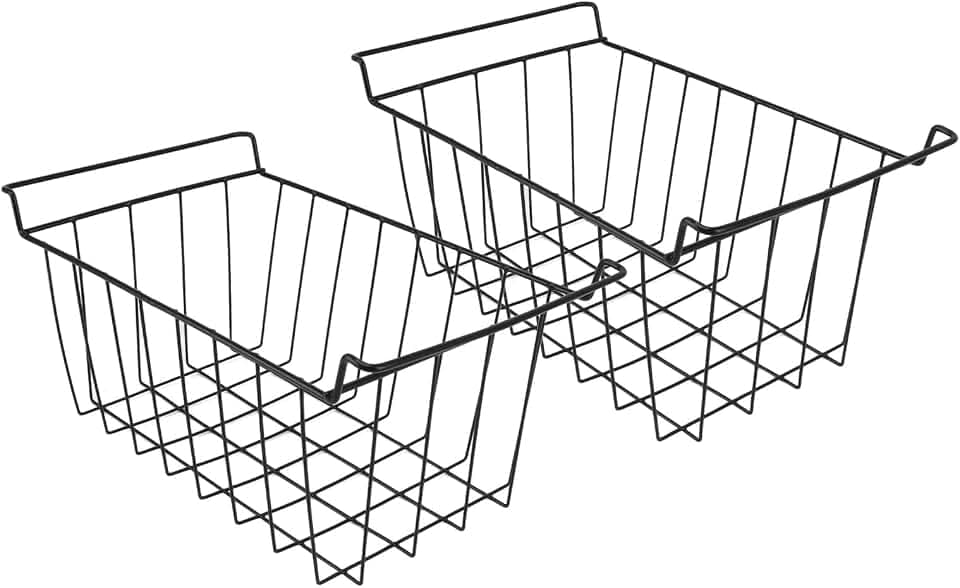 2 Stück Gefrierschrank-Draht-Aufbewahrungskorb, PE-beschichtetes Hängeregal, Organizer-Behälter, Langlebiges Metall, Einfache Wartung, Einfacher Zugang, Perfekter (L 41,5 cm x B