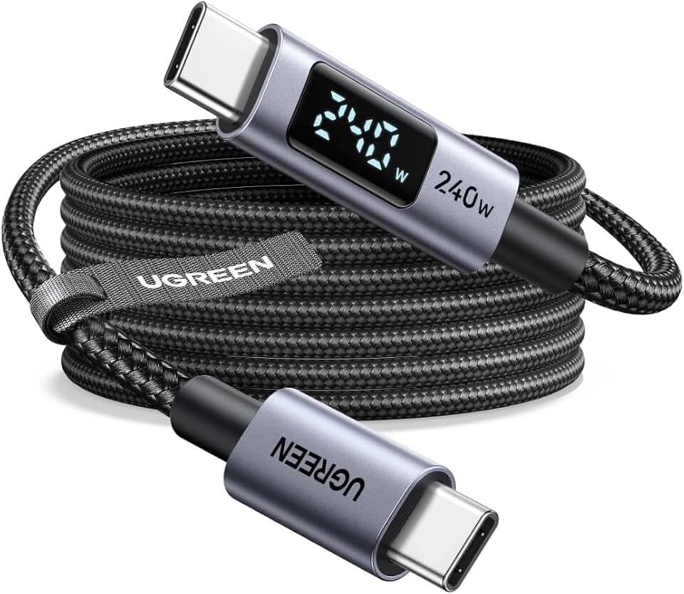 UGREEN USB C 240W Cable with Digital Display, PD 100W Fast Charging, 6.6FT