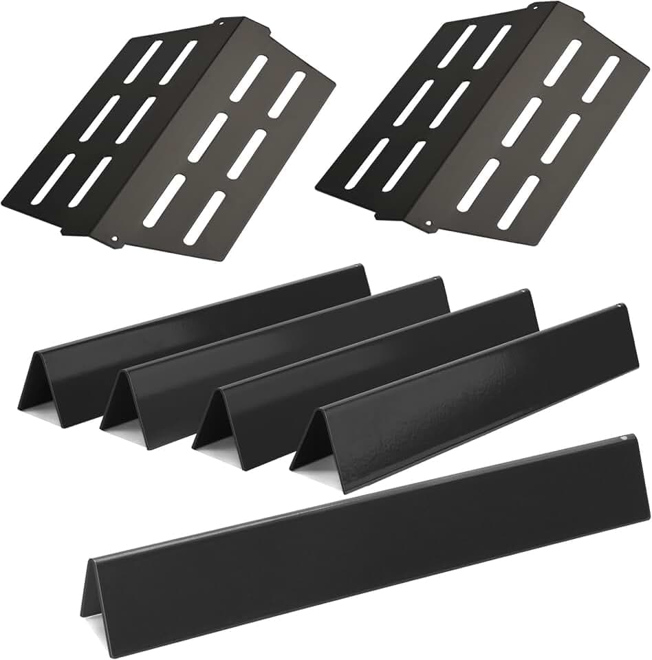 Leship 17.5" Flavorizer bar Grill Parts for Weber Genesis 300 E310 E320 E330 S310 S320 S330 Grill(Front Control Knob),Porcelain-Enameled Flavor Bars Heat Deflector Replacement for Weber 7620 7622