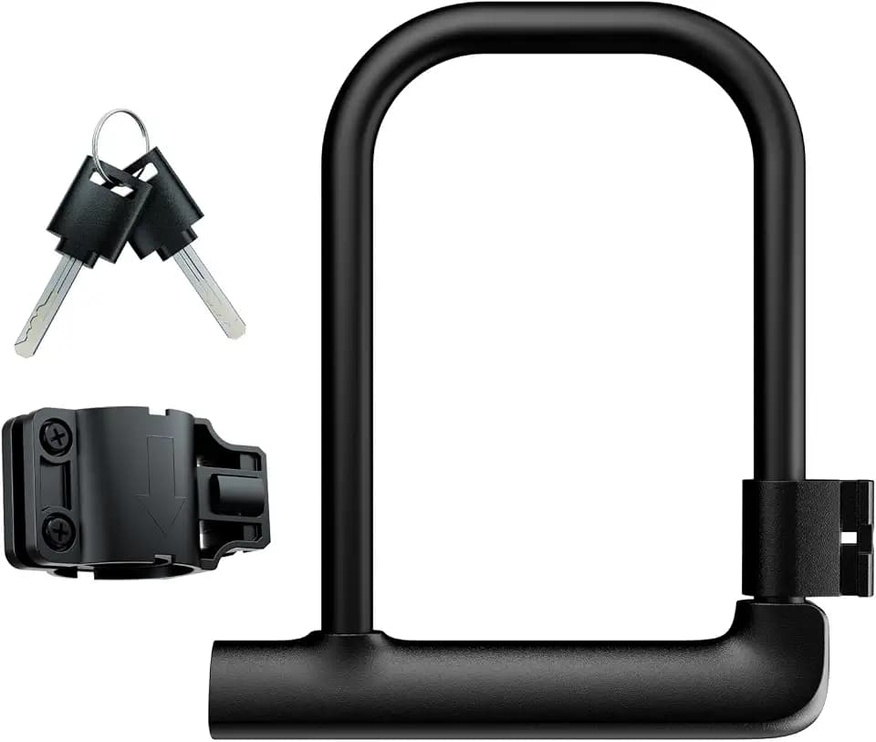 Windone E Bike U Lock with Keys,6in Length Waterproof Security Bicycle Locker Lock Heavy Duty Anti Theft for Motorcycle & Scooter with Sturdy Mounting Bracket,candado para bicicletas