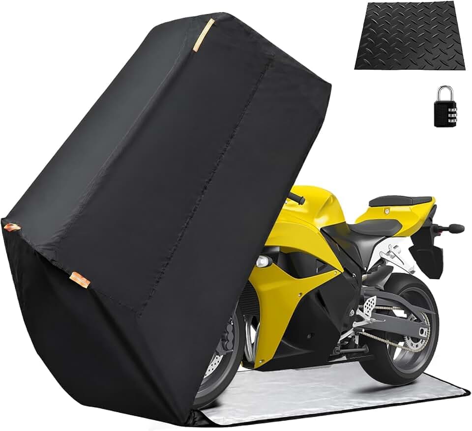 Full Enclosed Motorcycle Cover, 210D Oxford 116Lx41Wx50H Motorcycle Cover