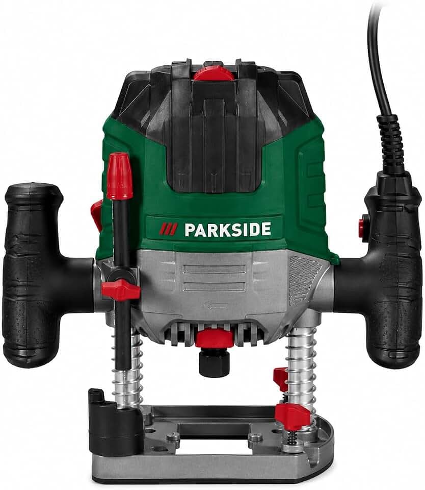 PSIDE PARKSIDE® Oberfräse Set POF 1200 D3, mit 6 Fräsbits, Fräse, 1200W, Fräsmaschine elektrisch (230V), Hobel