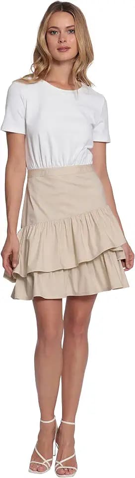Donna Morgan Women's Women's Dresses 2fer Combo Fabric Dress with Ruffle Skirt