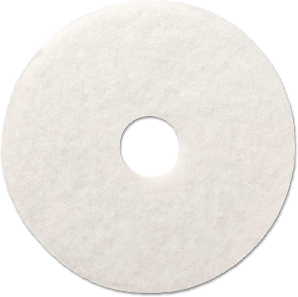 Boardwalk BWK4015WHI Standard Polishing Floor Pads, 15" Diameter, White (Case of 5)