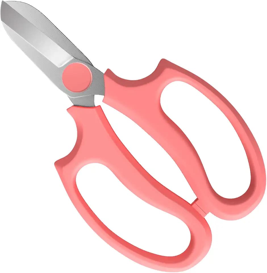 Housolution Flower Scissors, Premium Steel Garden Pruning Shears, Pink
