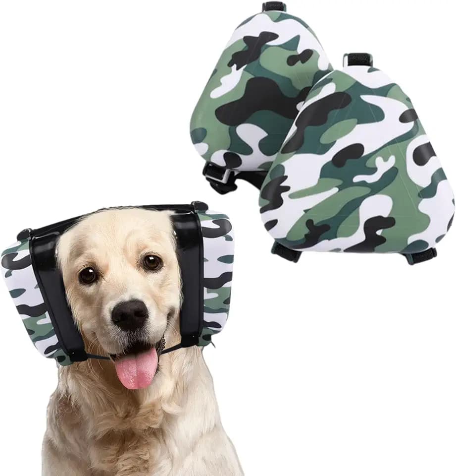 Lam-lord Hunde-Ohrenschützer zum Gehörschutz, verstellbare Ohrenschützer für Hunde, Geräuschschutz, bequem für Ruhe und Schlaf des Hundes (Tarnmuster)