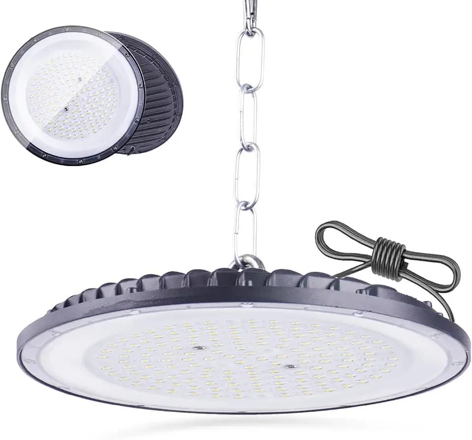100W UFO LED High Bay Light,Fosingut Superhell 144 LEDs Hallenstrahler UFO LED Werkstattlampe,110lm/W 6500K Kaltweiß IP65 Wasserdichte Industrielampe High Bay Licht für Fabriken,Garage,Lagerhaus,Stadi