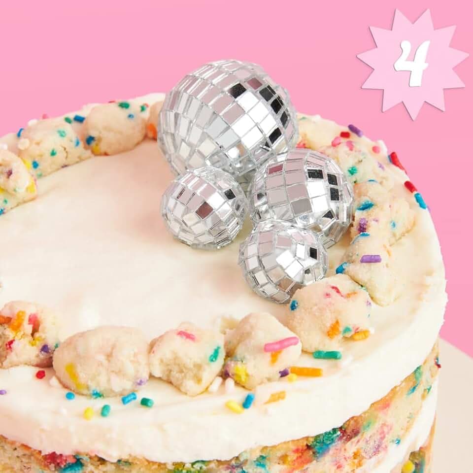 xo, Fetti 4 Disco Ball Mini Cake Topper | Last Bday Party Decorations