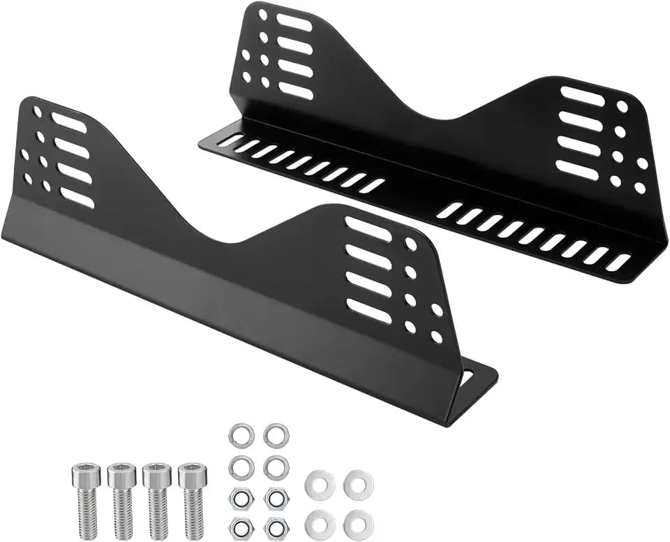 Side Mount Brackets for Bucket Race Seats: Universal Racing Seat Bracket (Black Set of 1)