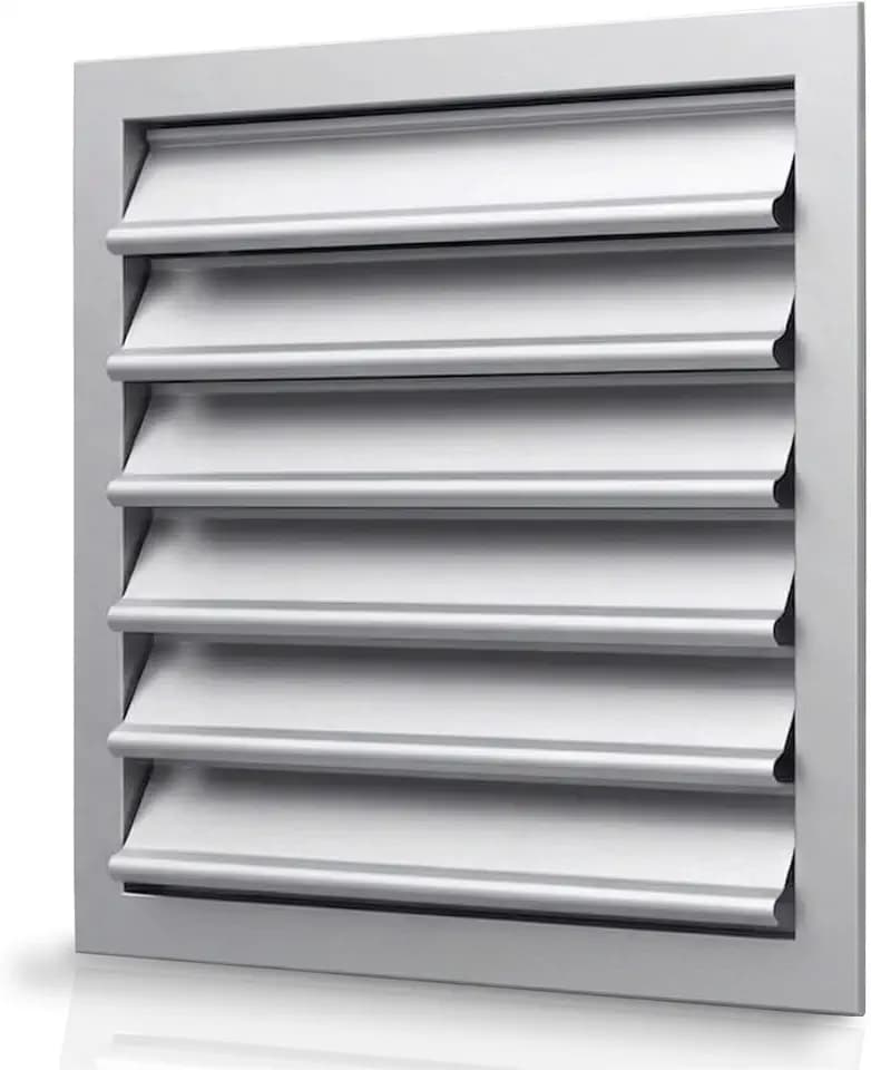 Byson Gravity Grille Anodized Aluminum with Gravity Shutter 20 x 20 inches – Weatherproof Ventilation for Walls and Crawl Spaces