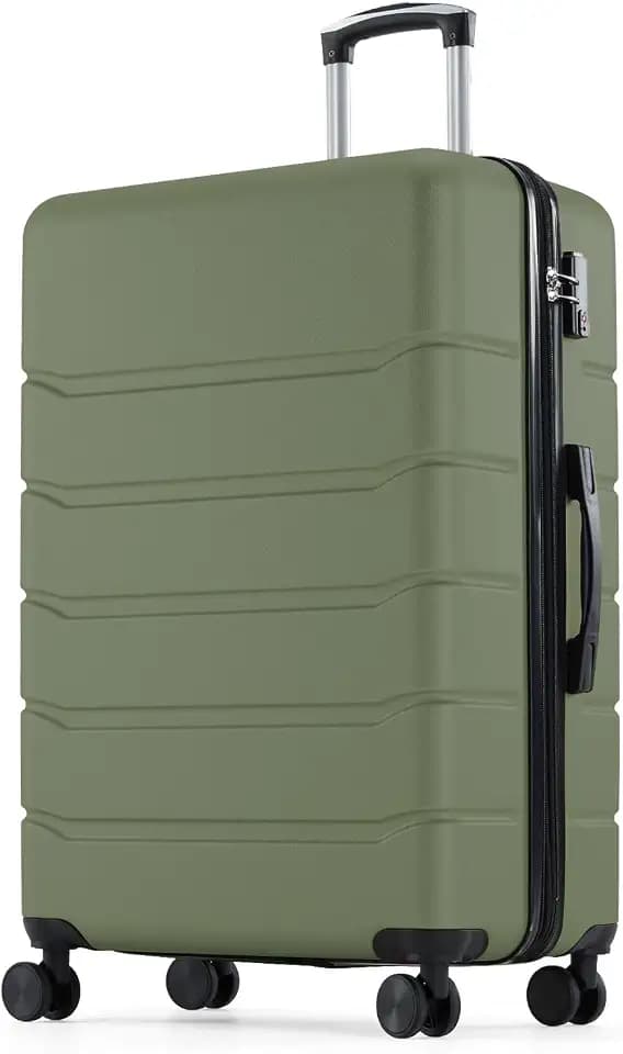 Sweetcrispy 24 Inch Checked Luggage, Suitcase with Spinner Wheels