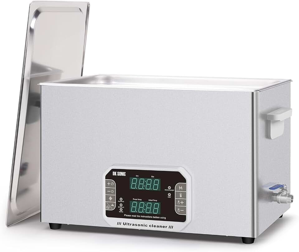 DK SONIC Ultraschallreiniger 30L, 600W Hochleistungs-Ultraschallreinigungsgerät mit Timer, Heizung und Touch-Steuerung, vielseitig einsetzbar für Motorradmotoren, Vergaser, Ketten (inkl. Korb)