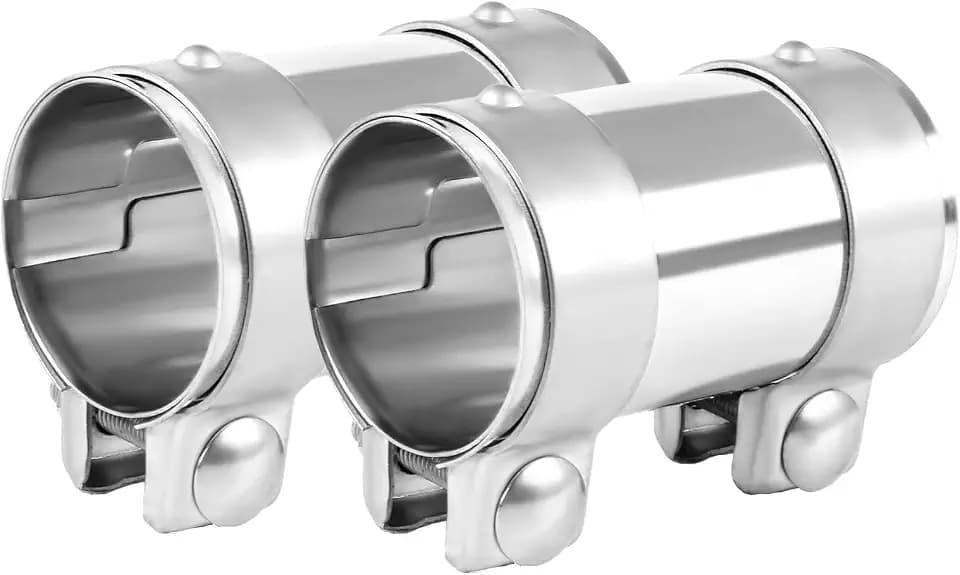 DOCAS 2pcs Ø 64 mm x 125 mm Länge Doppelschelle Auspuffschelle Edelstahl Rohrverbinder, Universal Auspuff Abgasanlage