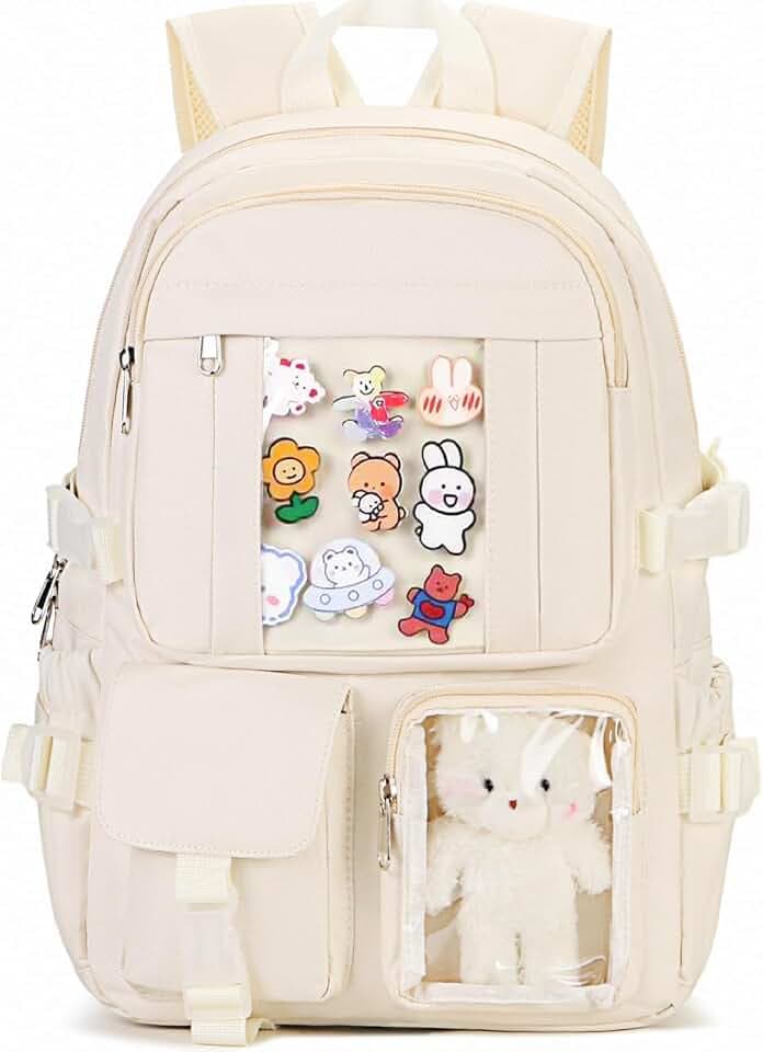 PRLINJSK Kawaii Backpack for Teen Girls