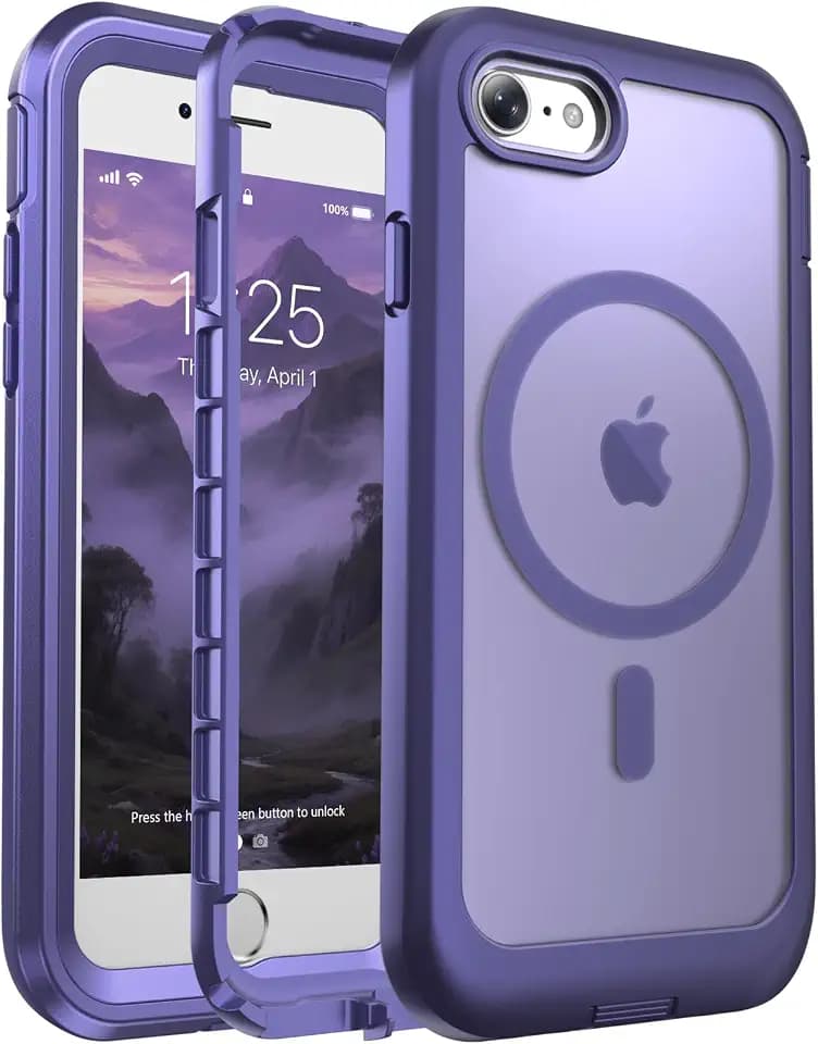 Magnetic for iPhone SE Case 3rd/2rd,iPhone 8/7 Case 4.7''-Dark Purple