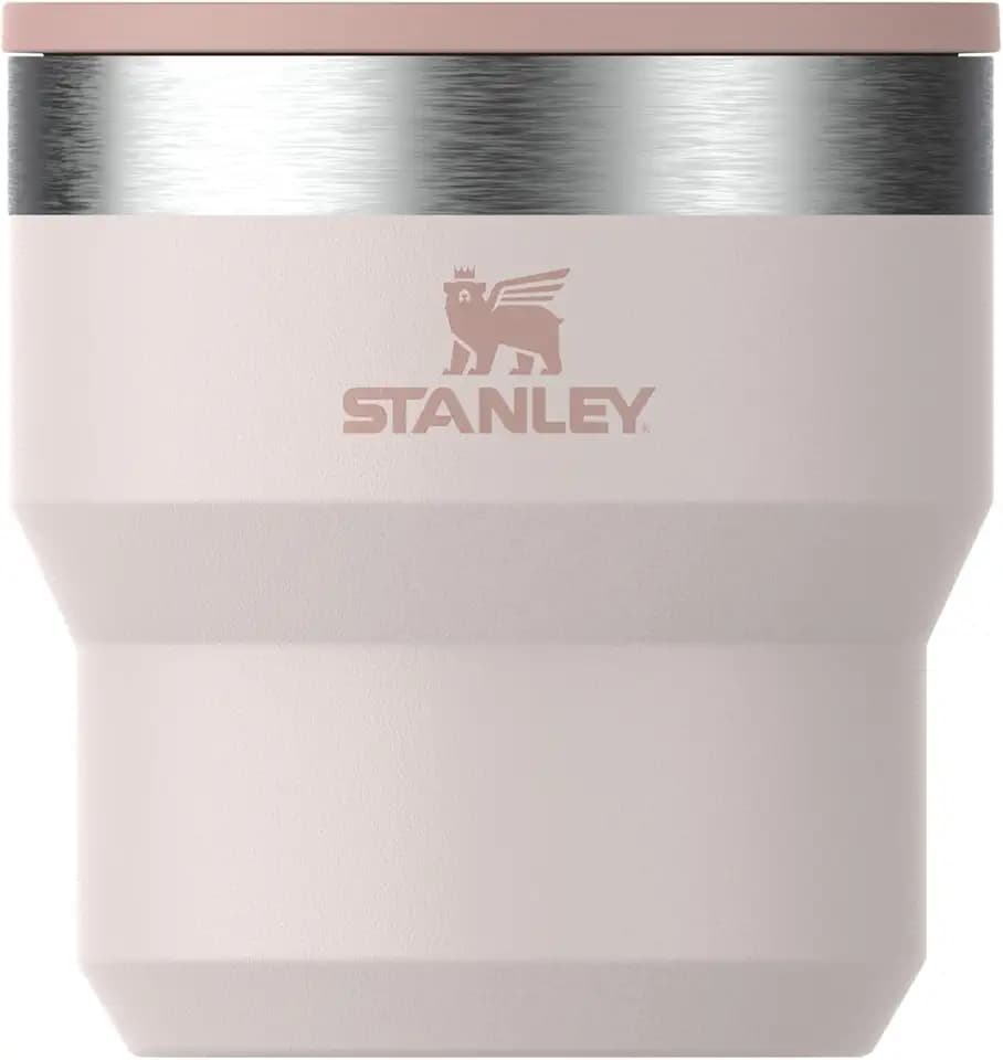 STANLEY 1913 Stay-Hot Stapelbecher 0.29L - Reisebecher hält Getränke 2,5 Stunden lang Kalt - Edelstahl-Thermobecher - Unbegrenzt stapelbar - Vakuumisolierung - Spülmaschinenfest - Rose Quartz