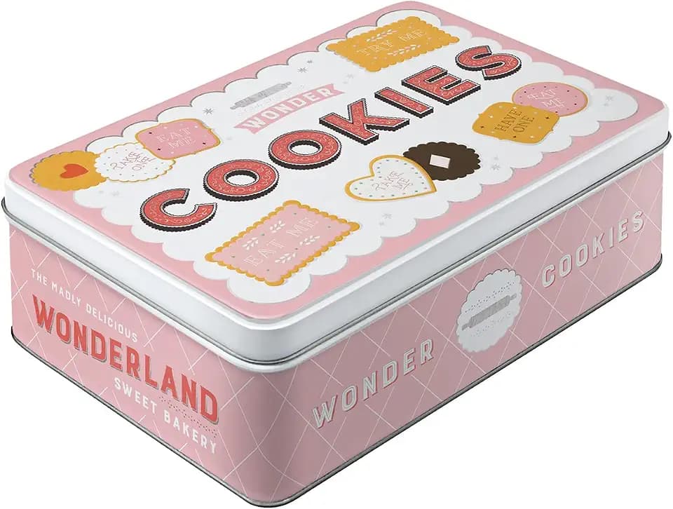 Nostalgic-Art Retro Vorratsdose Flach, 2,5 l, Wonder Cookies