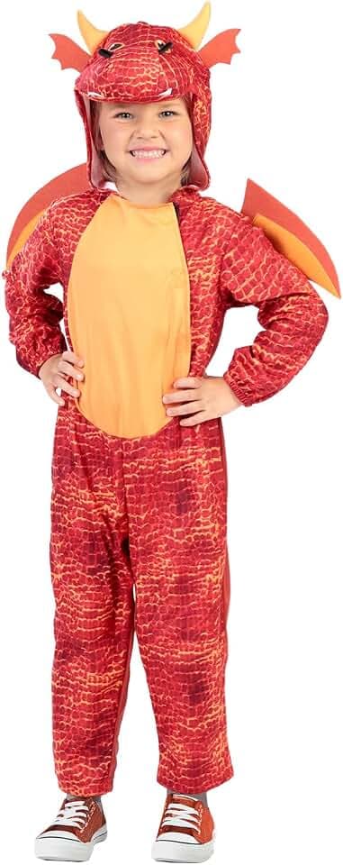 Riethmüller Kinder Kostüm Fleece Dragon - Karneval Kostüm & Faschingskostüm für Jungen & Mädchen - Verkleidung & Kinderkostüm