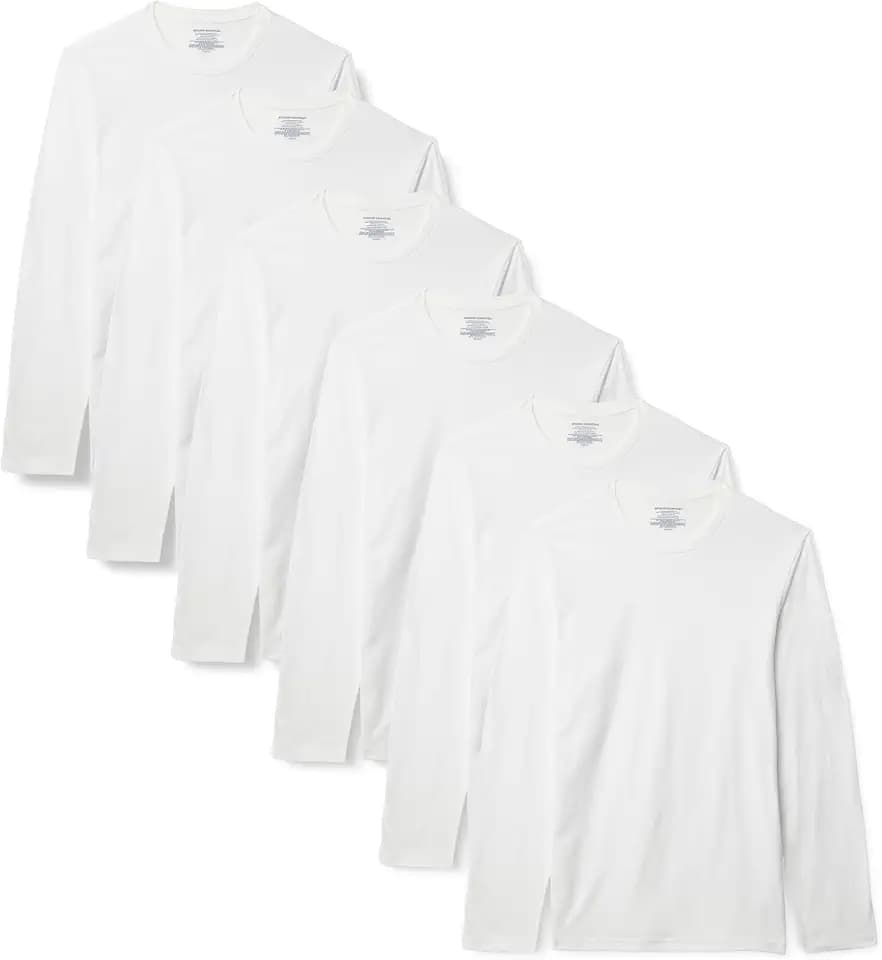 Amazon Essentials Men's Slim Fit Crewneck Undershirts, Pack of 6