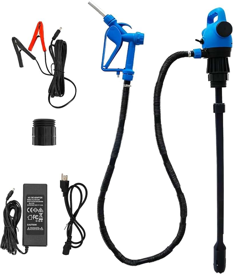 120 AC/12V DC Electric Drum Barrel Pump 55 Gallon Barrel Fuel Deliver Pumps
