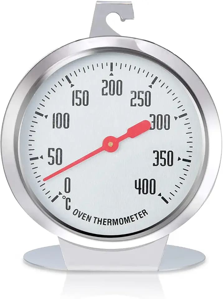 Cyrank Thermometer für Elektroherd, Backofenthermometer für Gasherd, Edelstahl-Ofenthermometer mit großem Zifferblatt für Küchenbackwaren