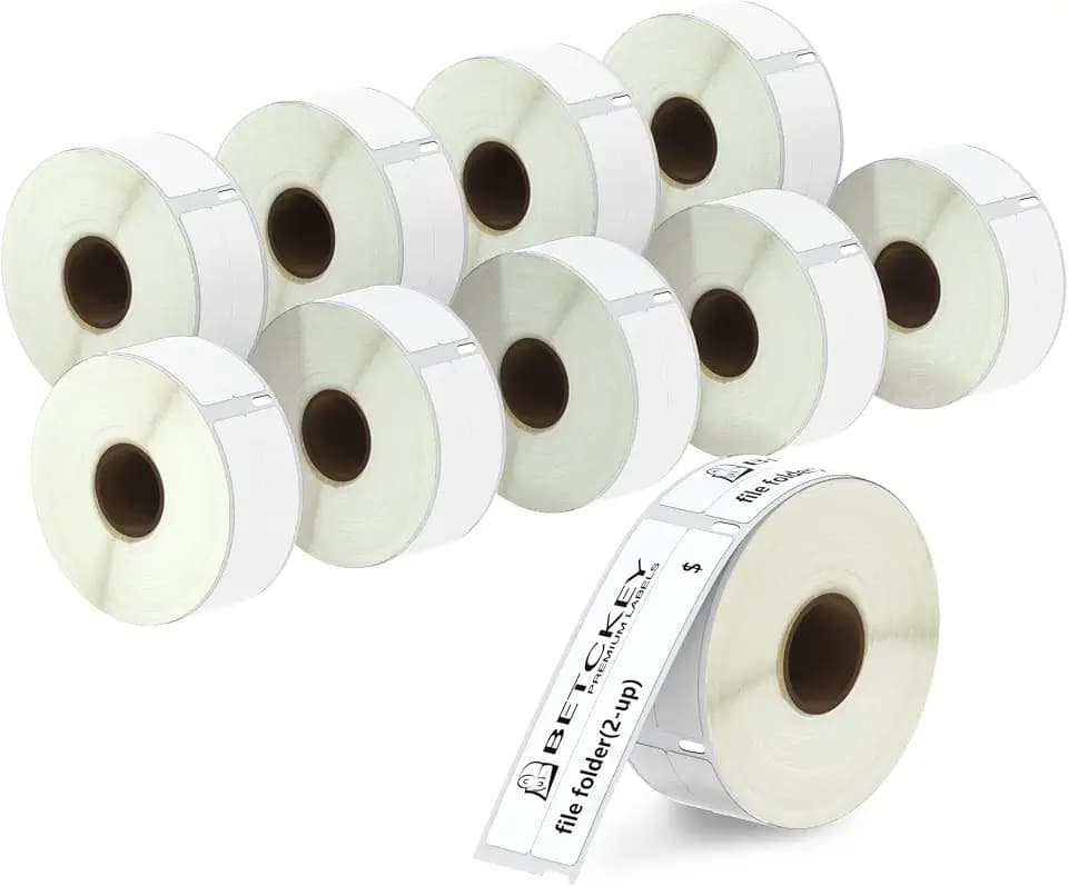 BETCKEY Replace for DYMO 30277 (9/16" x 3-7/16") File 2-up Labels [10 Roll]
