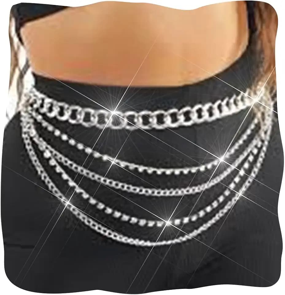 BODIY Gold Chain Belt Rhinestone Waist Chains Body Chain Jewelry for Women