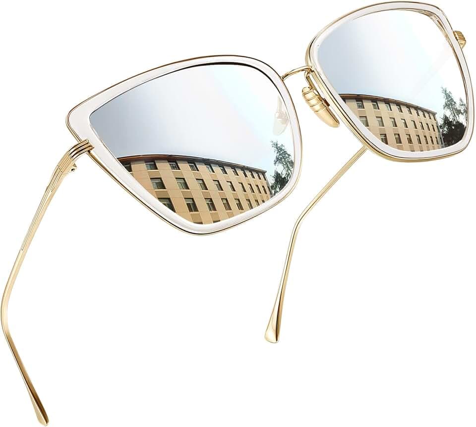 Joopin Übergroße Sonnenbrille Damen Katzenauge Große Cat-eye-Brille UV400
