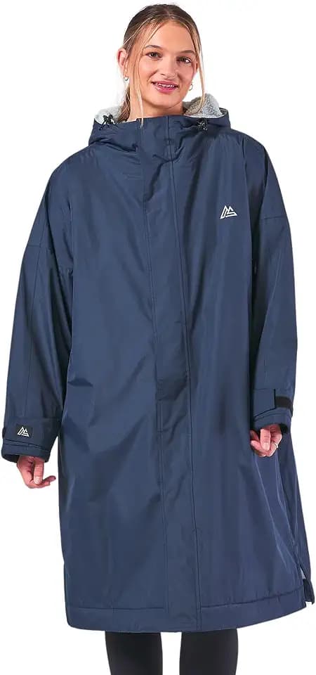 Unisex Outdoor-Wickelmantel, langärmelig, winddicht und wasserdicht, mit Kapuze, für Strand, Wildschwimmen, Surfen und Spazierengehen, übergroß, schnell trocknend