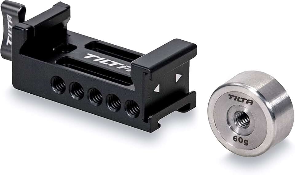 Tilta Schnellspanner Grundplatte Gegengewichtsadapter Kompatibel mit DJI RS4/RS4 Pro/RS3/RS3 Pro/RS2/RSC2 mit 60g Gegengewicht Dual Cold Shoe Mounts TGA-BCA