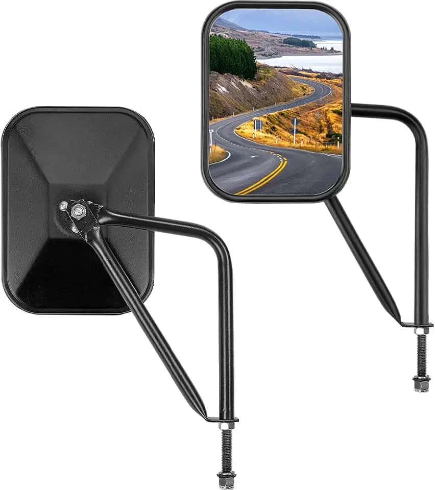 JOYTUTUS Mirrors Doors Off Compatible with 1987-2026 Wrangler YJ TJ JK JKU JL JLU Gladiator JT, Anti-shake Wide Vision Mirrors Easier Install Door Hinge Mirror, Doorless Side Mirror