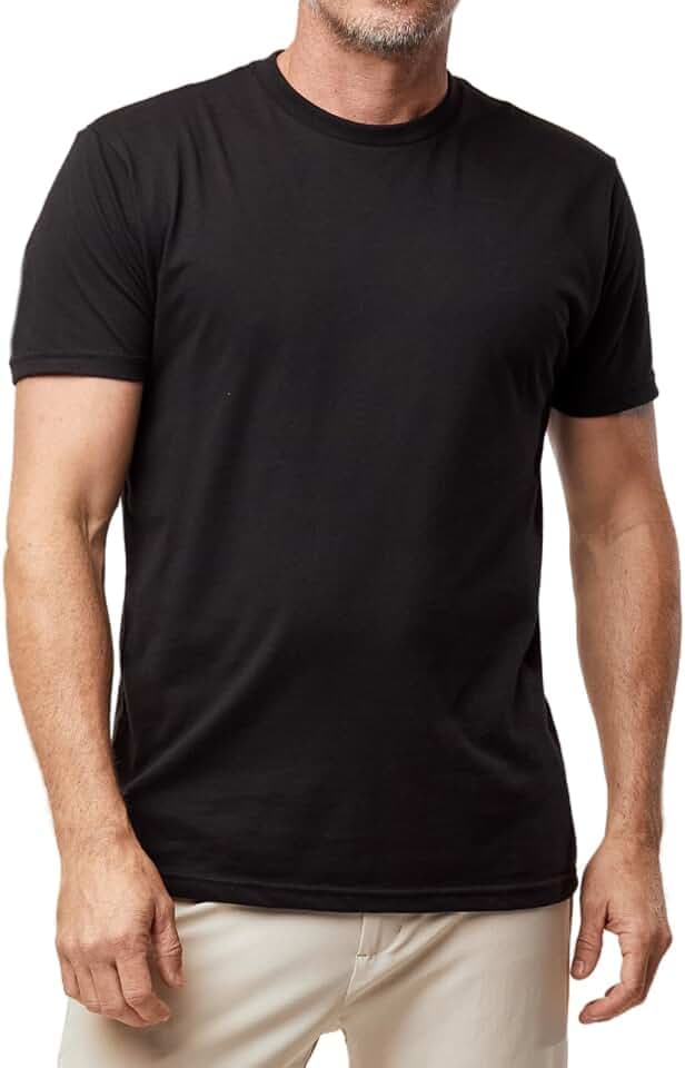 Fresh Clean Threads Men's Crew Neck T-Shirts – Short Sleeve, Fitted Style, Soft Cotton-Poly Blend, Tag-Free Comfort