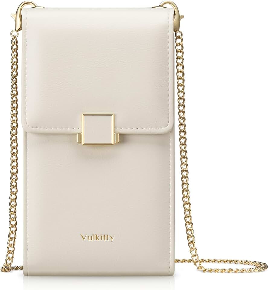 Vulkitty Cell Phone Purse with Crossbody Strap, Small Crossbody Purse for Women, Mobile Phone Bags, Leather Passport Bag