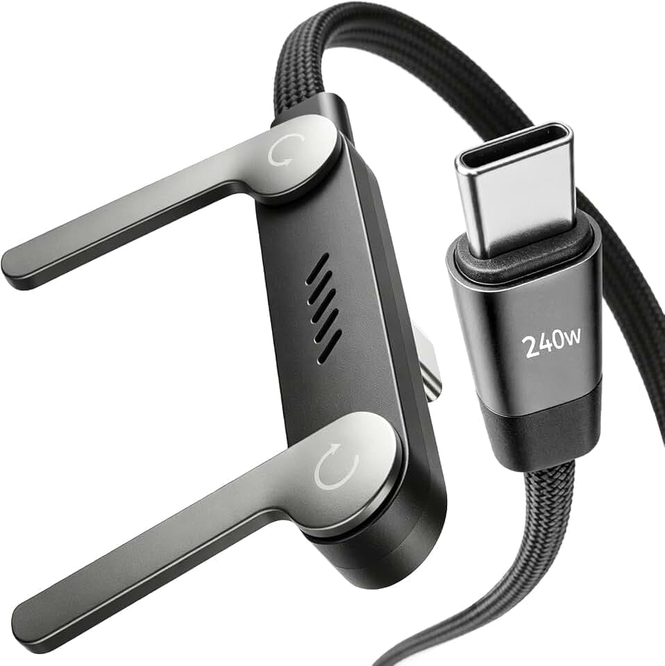 USB C to USB C Cable, 240W Fast Charging Cable with Built-in Phone Stand