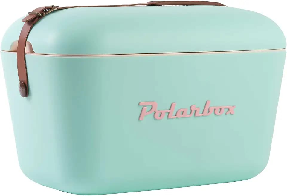Polarbox Portable Cooler - Mini Cooler 20L, Beach Cooler, Small Portable Cooler, Vintage Cooler, Adjustable Handle, Polarbox Cooler, Portable Mini Cooler