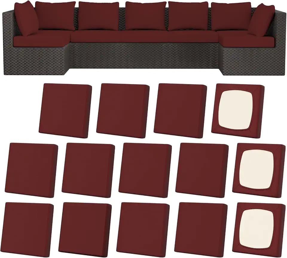 Large Patio Outdoor Cushion Covers, Stretch Couch Chair Furniture Slipcover