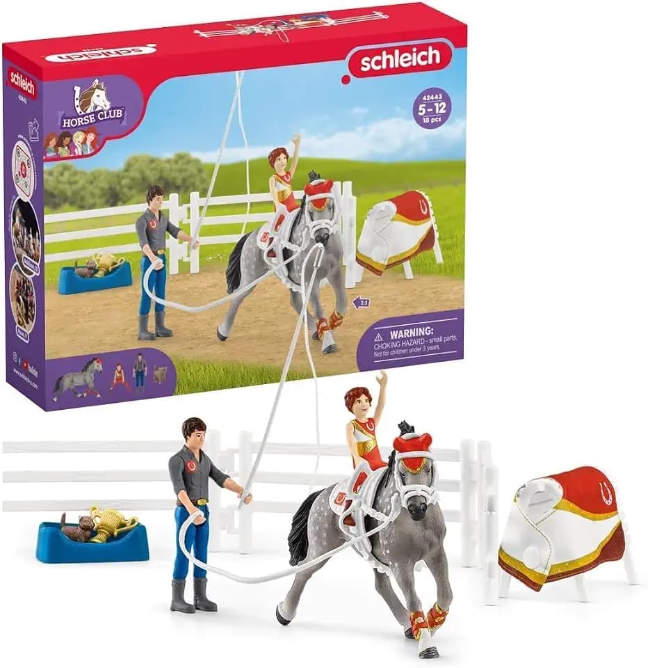 Schleich Horse Club | Mias Voltigier-Reitset 42443 | ab 5 Jahren | 18 Teile