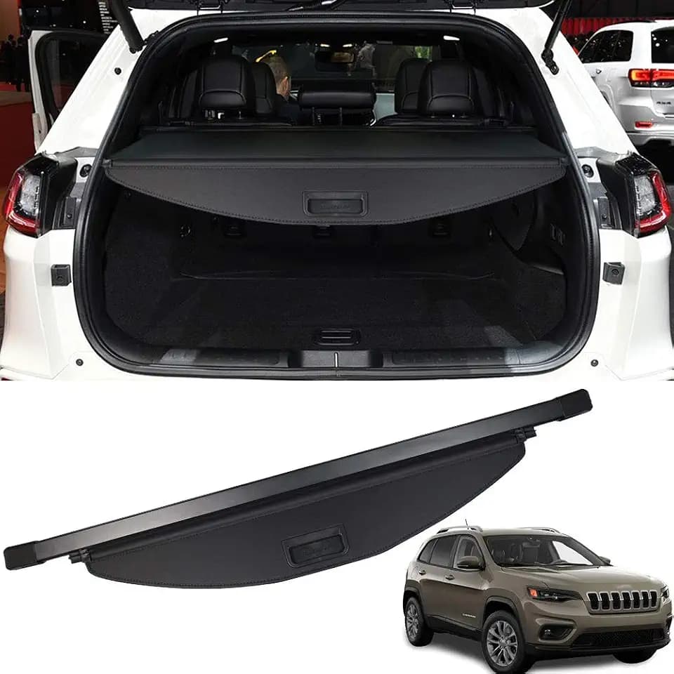 for Jeep Cherokee Cargo Cover 2019 2020 2021 2022 2023 2024 2025 for Jeep Cherokee Accessories Black Retractable Trunk Cover Security Shield Shade