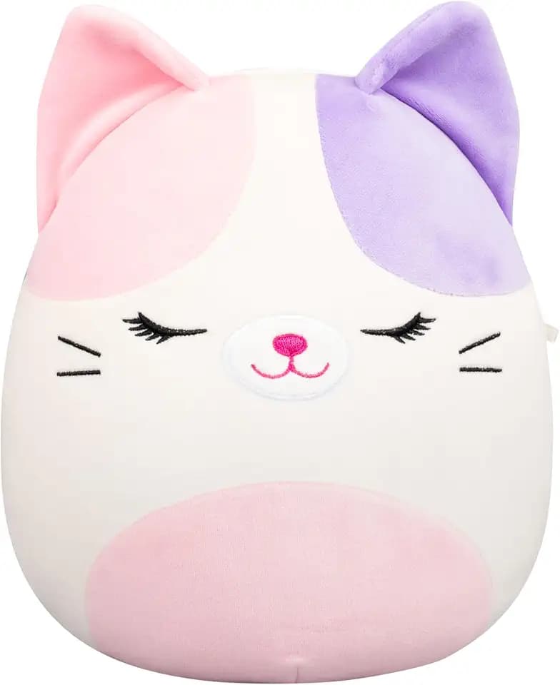 Squishmallows Original 8in Nell The Pink and Purple Calico Cat – Official Jazwares Plush (Little)
