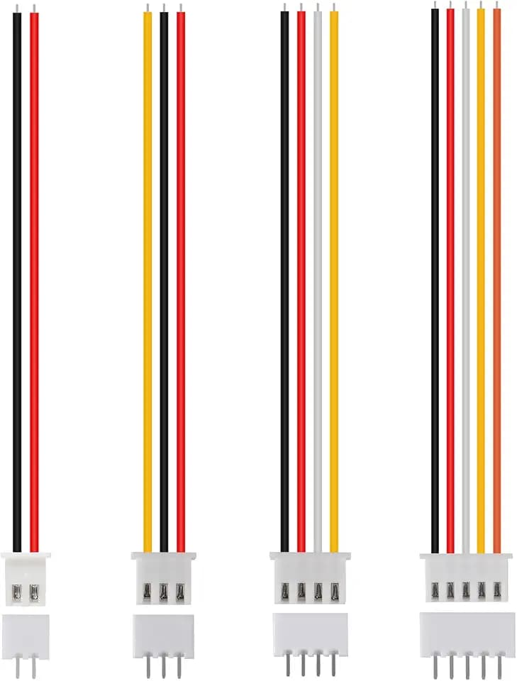 ACEIRMC 40Pairs JST-XH Connector Kit, XH 2.54mm 2/3/4/5 Pin Header Male and Female Connectors Plug Adapter with Flat Wire Cable 200mm 26AWG Compatible with JST XH (2/3/4/5P/Set)