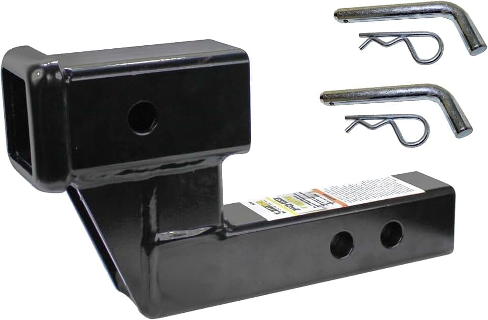 MaxxHaul 50908 Anhängerkupplungserhöhung für 5,1 cm Empfänger mit 10,2 cm Rise & Drop mit massivem Schaft, mit 2 Stück Kupplungsstiften
