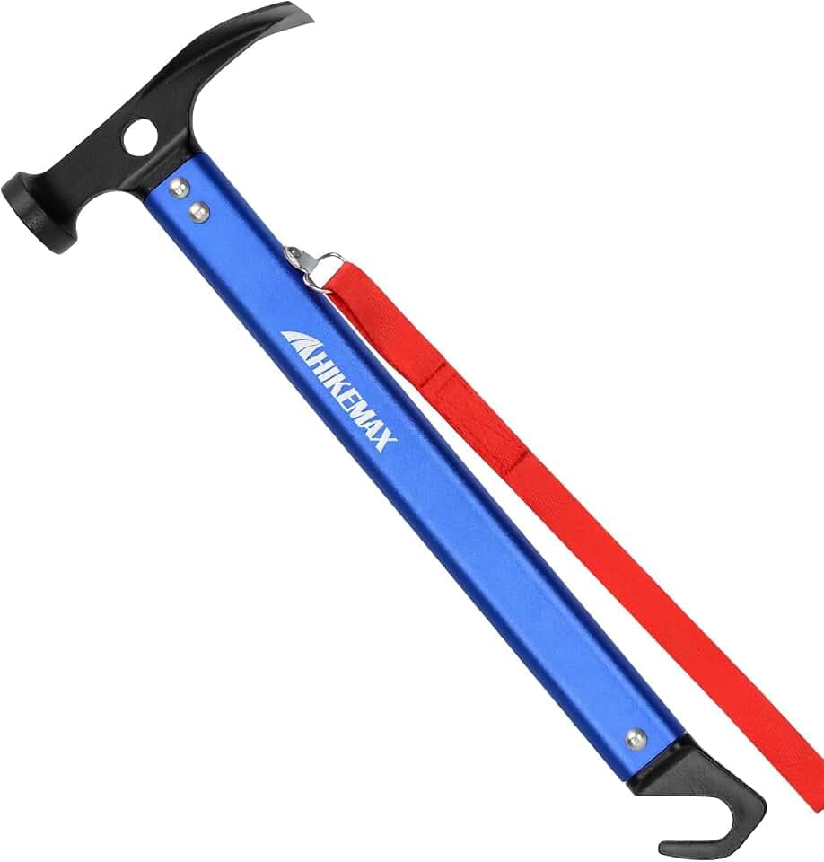 Lightweight Outdoor Camping Hammer Aluminum Tent Hammer with Tent Stake Remover, 13-Ounce
