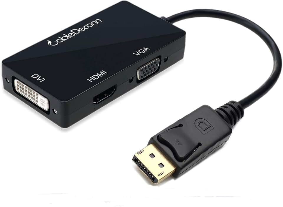Multi-Function Displayport Dp to HDMI/DVI/VGA Male to Female 3-in-1 Adapter Converter Cable