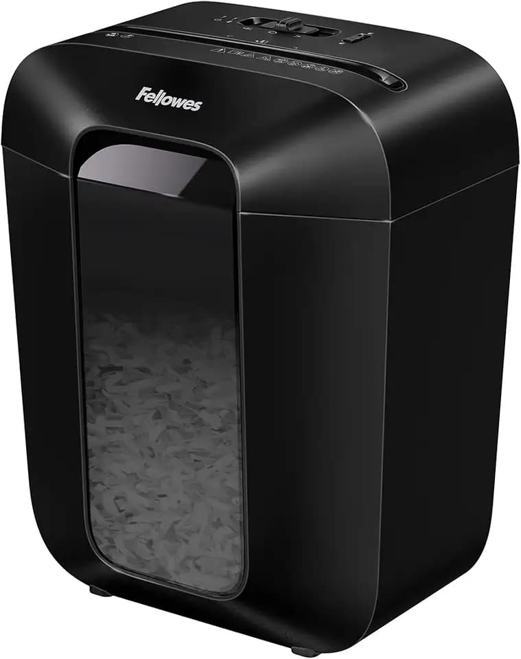 Fellowes Aktenvernichter 9 Blatt (P4), Papierschredder mit Partikelschnitt für Homeoffice, Powershred LX50, Schredder mit 17L Papierkorb und Sicherheitssperre, LX AktenvernichterDesign Serie, schwarz