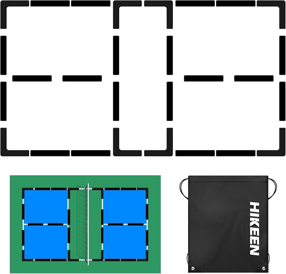 Hikeen Court Lines Marker Kit Anti-Slip and Wind-Resistant Throw Down Markers 28pcs or 84pcs, Pickleball Net Court for Outdoor Indoor Court