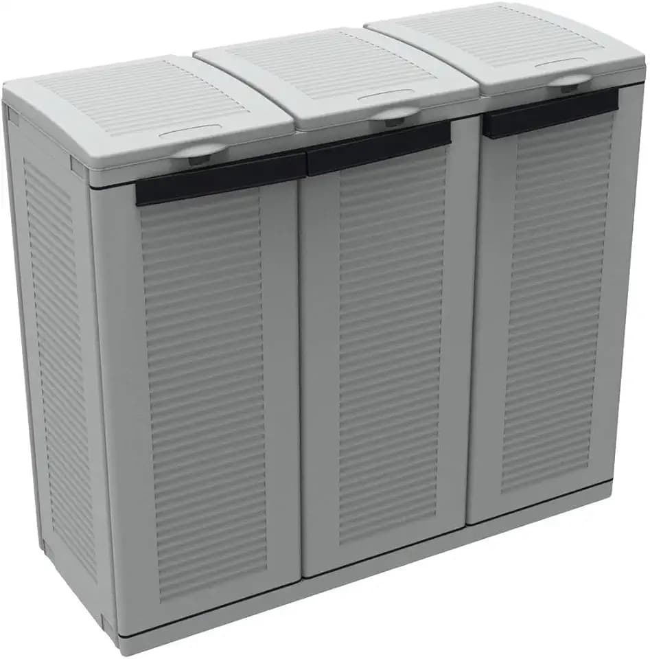 Terry, Ecocab 3, Schrank zum Mülltrennen, für den Innen- und Außenbereich, 3 separate Fächer - 102x39x88,7 cm