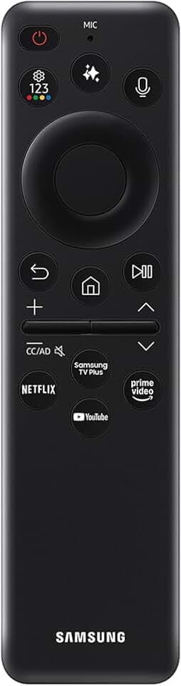 Samsung SolarCell Remote, Solar Powered, Self-Charging TV Remote Control, USB-C Rechargeable, Innovative Design, Made of Recycled Materials, 2025, VG-TM2560EN/ZA, Black